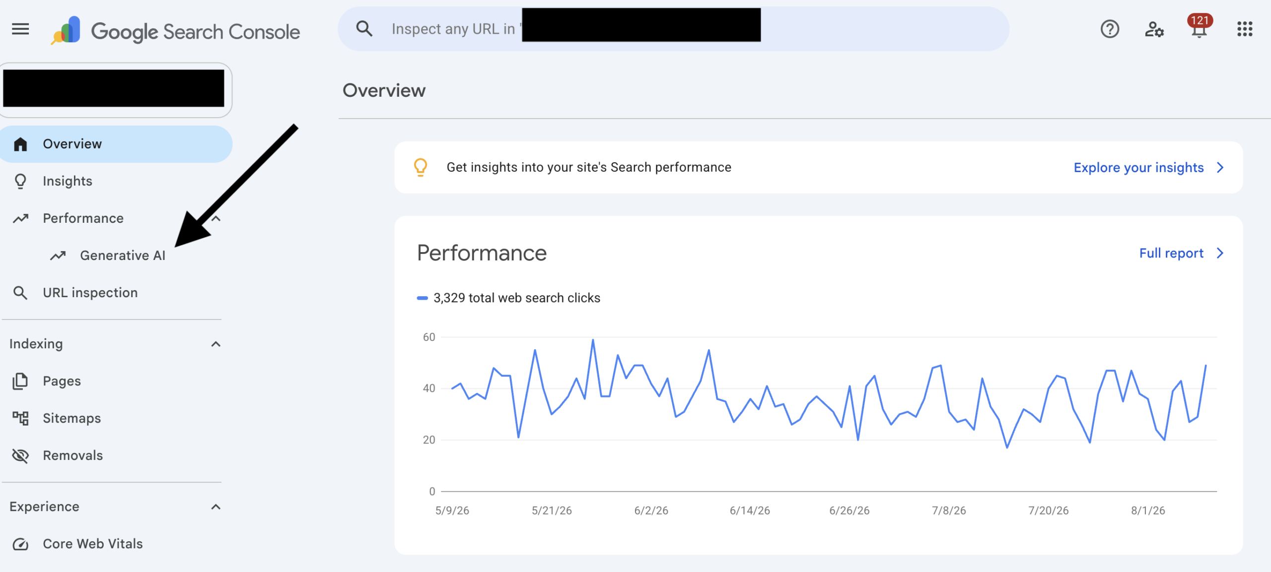 Generative AI report in Search Console